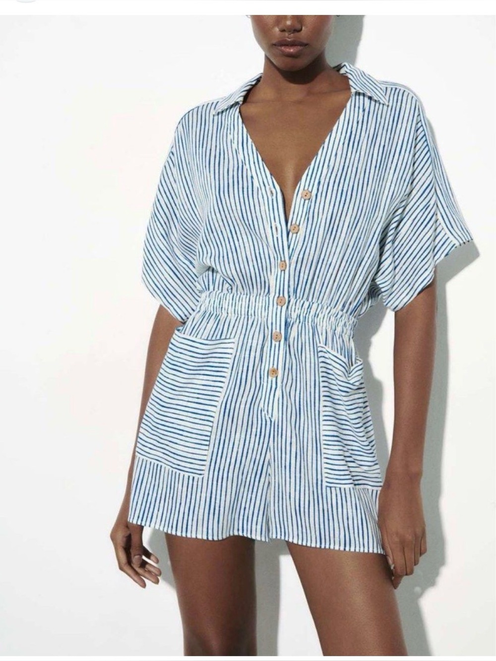 NWT Zara striped line blend romper